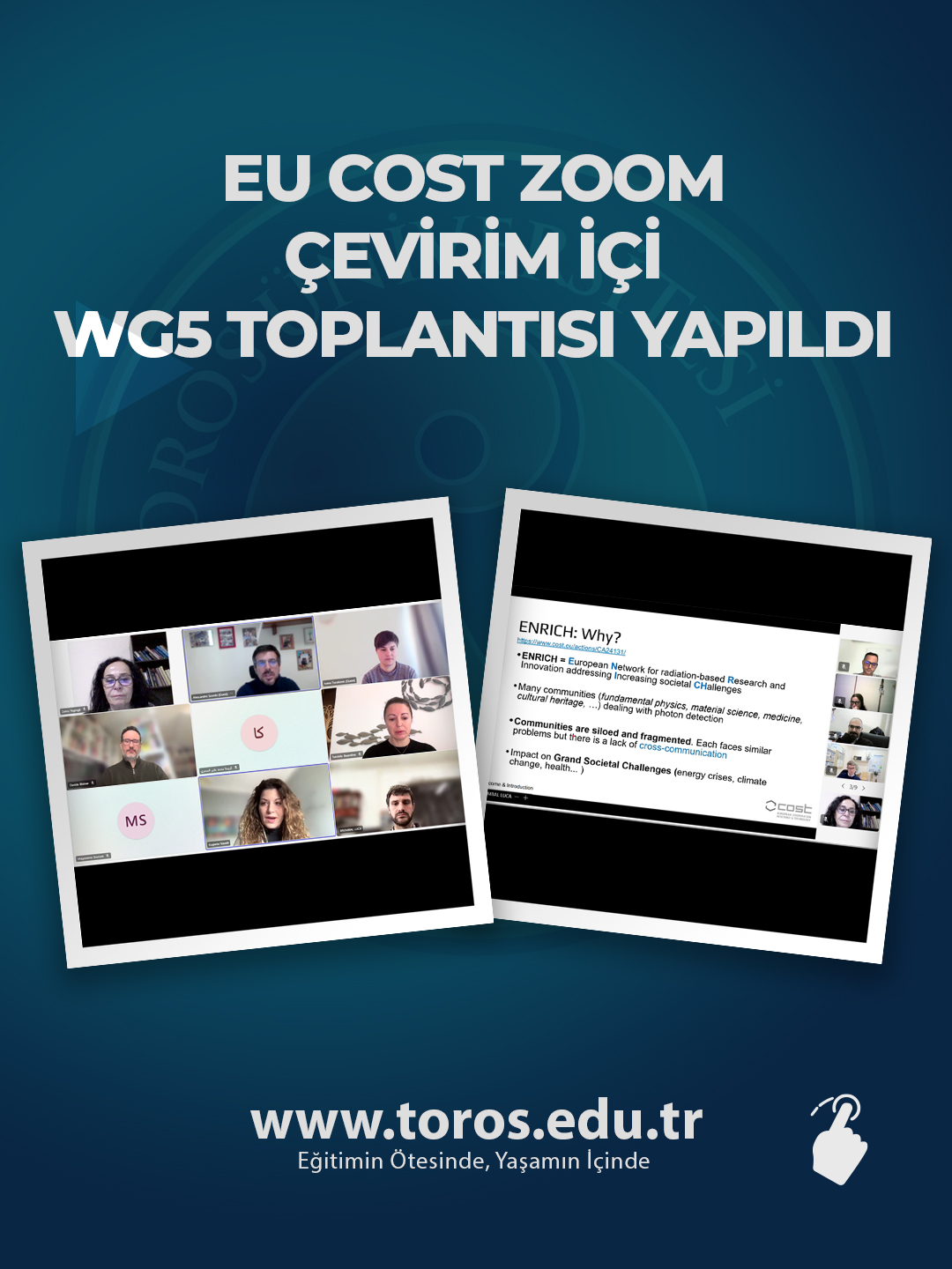 EU COST ZOOM ÇEVİRİM İÇİ WG5 TOPLANTISI YAPILDI